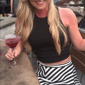 Abercrombie & Fitch Black Zip up crop top